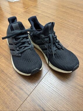 Adidas Ultra boost Black Knit Running Shoes with White Midsole